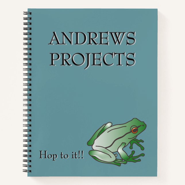 Garden Frog Spiral Notebook (Front)