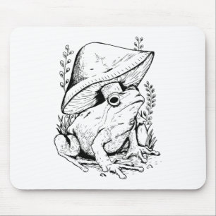 Garden Frog under a Mushroom Mouse Mat
