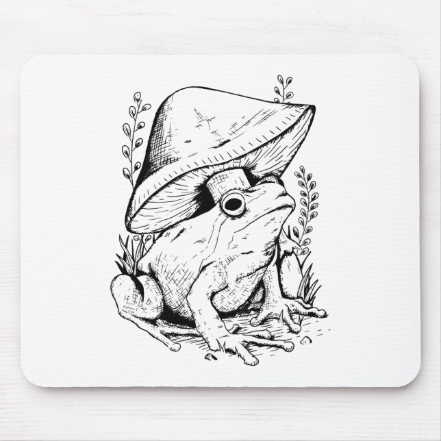 Garden Frog under a Mushroom Mouse Mat (Front)