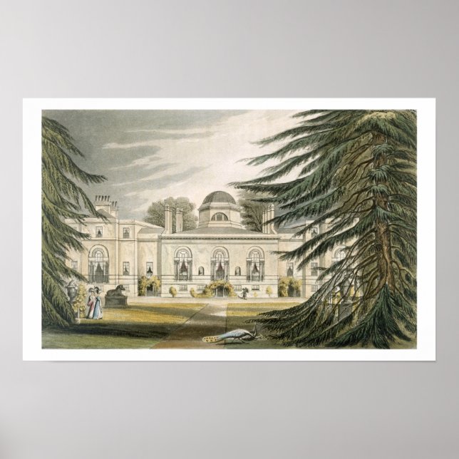 Garden front of Chiswick House (colour engraving) Poster (Front)