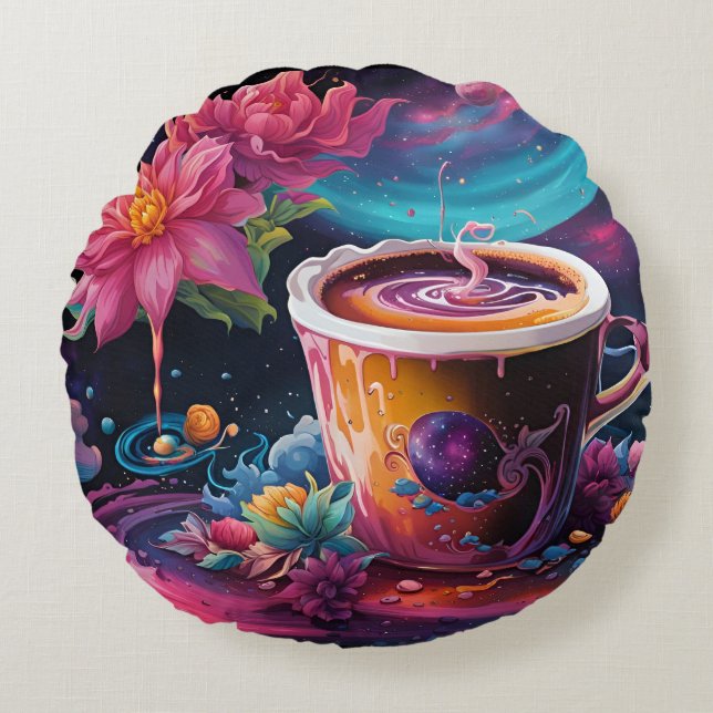 Garden Galaxy Coffee Round Cushion (Front)