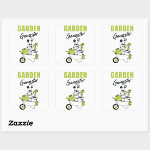 Garden Gangster – Funny Cute Gardener & Plant  Square Sticker