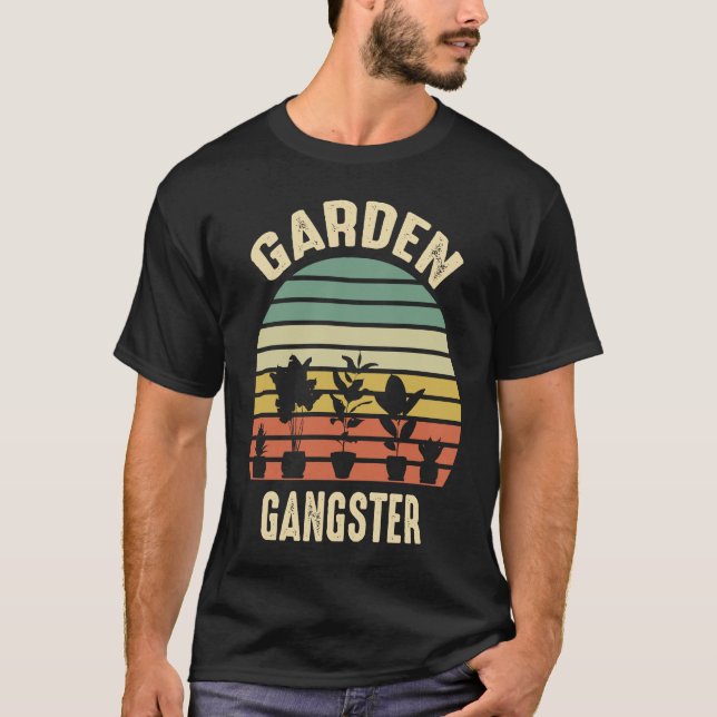 Garden Gangster Retro Vintage  Gardening T-Shirt (Front)