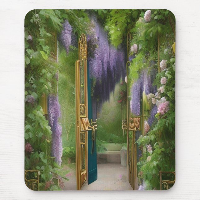 Garden Gate and Wisteria  Mouse Mat (Front)