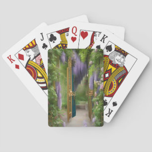 Garden Gate and Wisteria Playing Cards