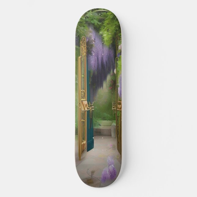 Garden Gate and Wisteria Skateboard (Front)