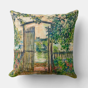 Garden Gate at Vetheuil Claude Monet Fine Art Cushion