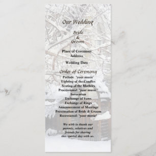 Garden Gate in Winter Wedding Program Programme