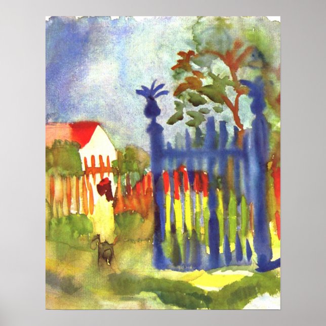 Garden Gates, famous painting by August Macke Poster (Front)