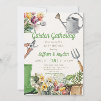 Garden Gathering Party Spring Baby Shower Invitation