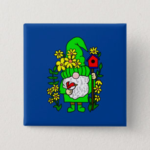 Garden Gnome  15 Cm Square Badge