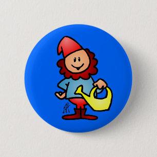 Garden gnome 6 cm round badge