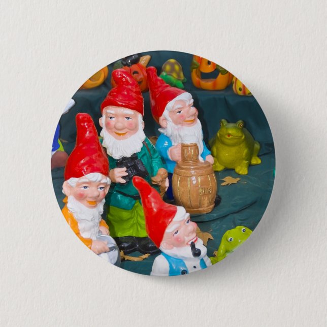 Garden gnome 6 cm round badge (Front)