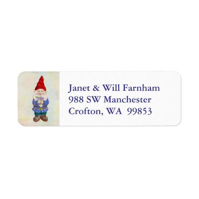Garden Gnome address label (Front)