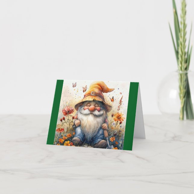 Garden Gnome Birthday Greeting Card (Front)