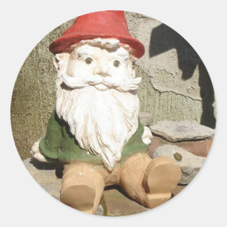 Garden Gnome Classic Round Sticker