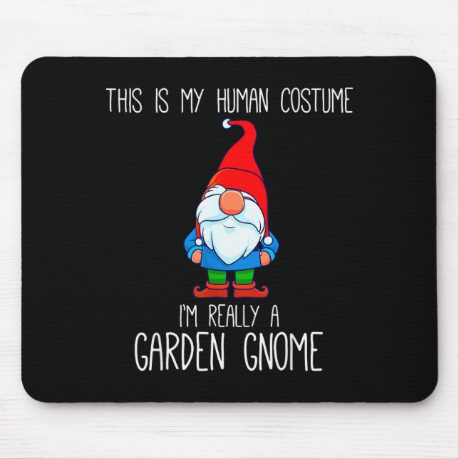 Garden Gnome Costume, Halloween, This Is My Human  Mouse Mat (Front)