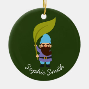 Garden gnome cute gardening theme ceramic tree decoration