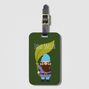 Garden gnome cute gardening theme luggage tag