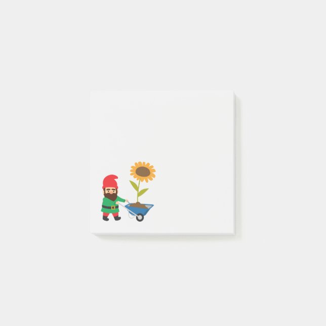Garden gnome cute gardening theme post-it notes (Front)