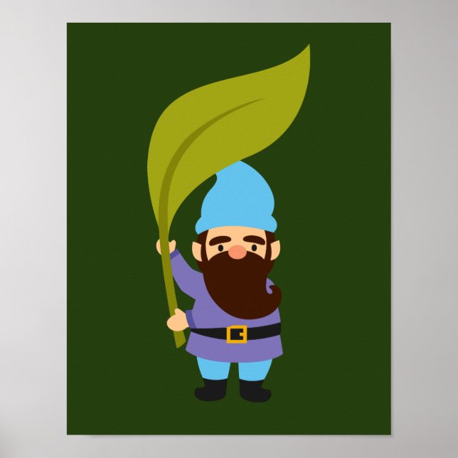 Garden gnome cute gardening theme poster (Front)