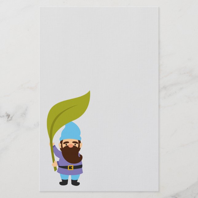 Garden gnome cute gardening theme stationery (Front)