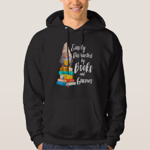 Garden Gnome Easily Distracted By Books Gnomes Boo Hoodie