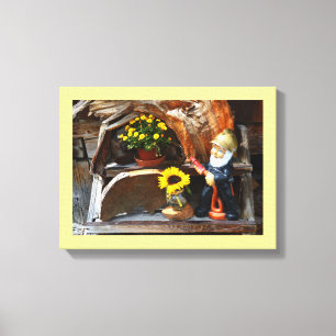 Garden gnome fireman canvas print