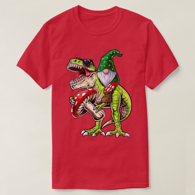 Garden Gnome Hat T Rex Dinosaur Funny Gardening Wo T-Shirt (Design Front)