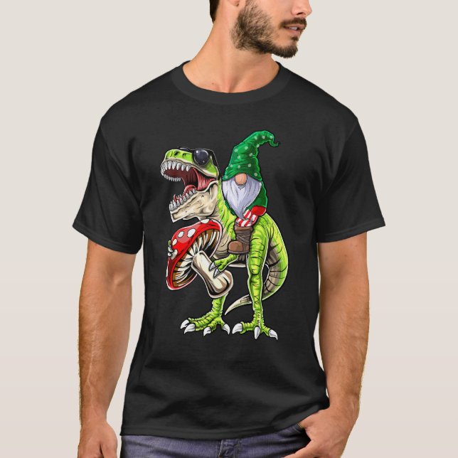 Garden Gnome Hat T Rex Dinosaur Gardening Women Me T-Shirt (Front)