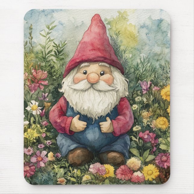Garden Gnome Mouse Mat (Front)