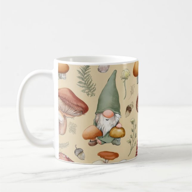 Garden Gnome Mushroom Cottagecore Mug (Left)