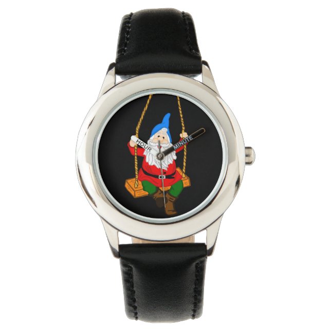 Garden gnome on a Swing Watch (Front)