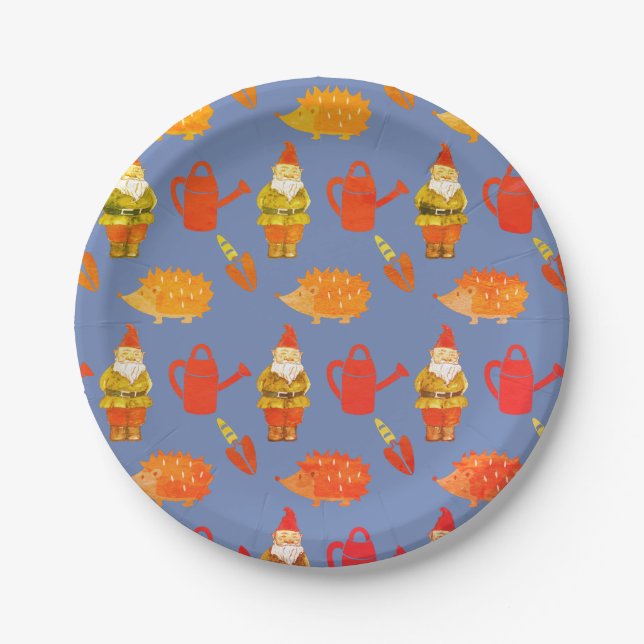 Garden Gnome Paper Plate (Front)