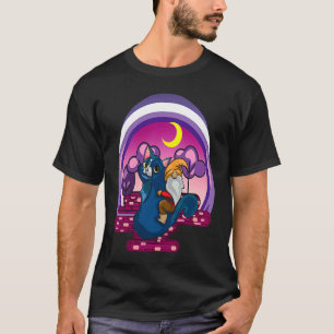 Garden Gnome Pastel Cat Riding Outdoor Gnomes Adve T-Shirt