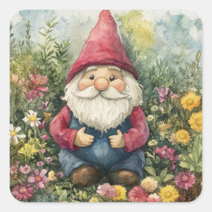 Garden Gnome Square Sticker