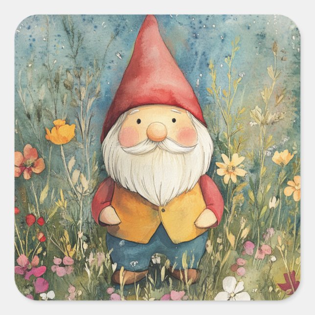 Garden Gnome Square Sticker (Front)
