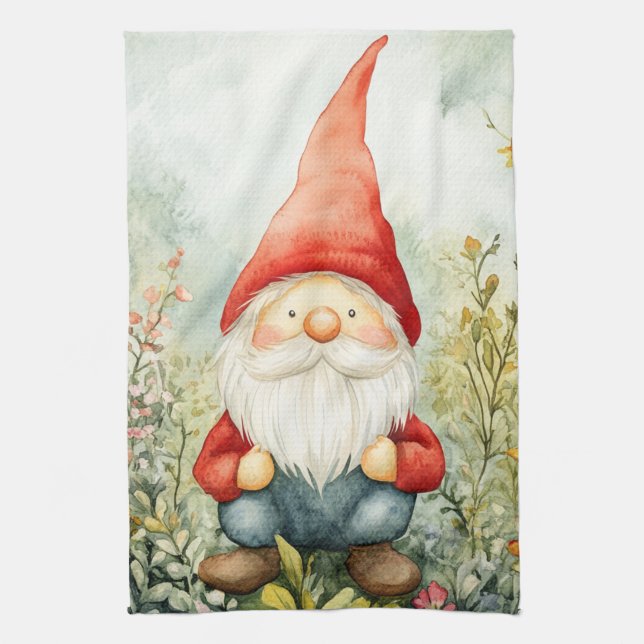Garden Gnome Tea Towel (Vertical)