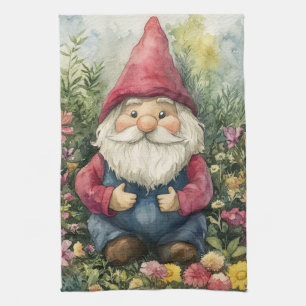 Garden Gnome Tea Towel
