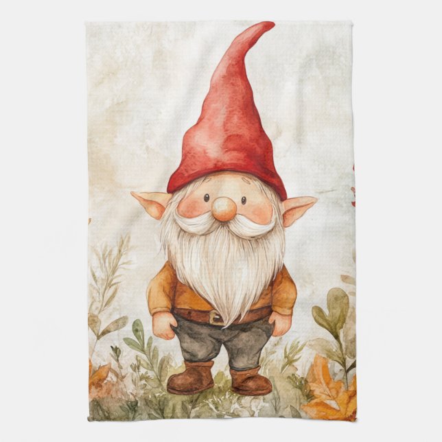 Garden Gnome Tea Towel (Vertical)