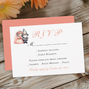 Garden Gnome Wedding RSVP   Orange Woodland Summer