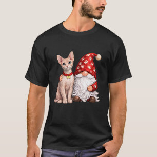 Garden Gnome with Cute Sphynx Cat Mum Women T-Shirt