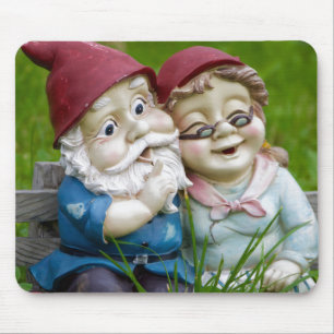 Garden Gnomes Couple Mouse Mat