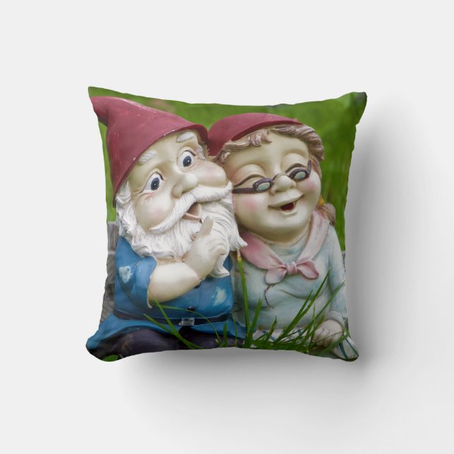 Garden Gnomes Couple Pillow (Front)