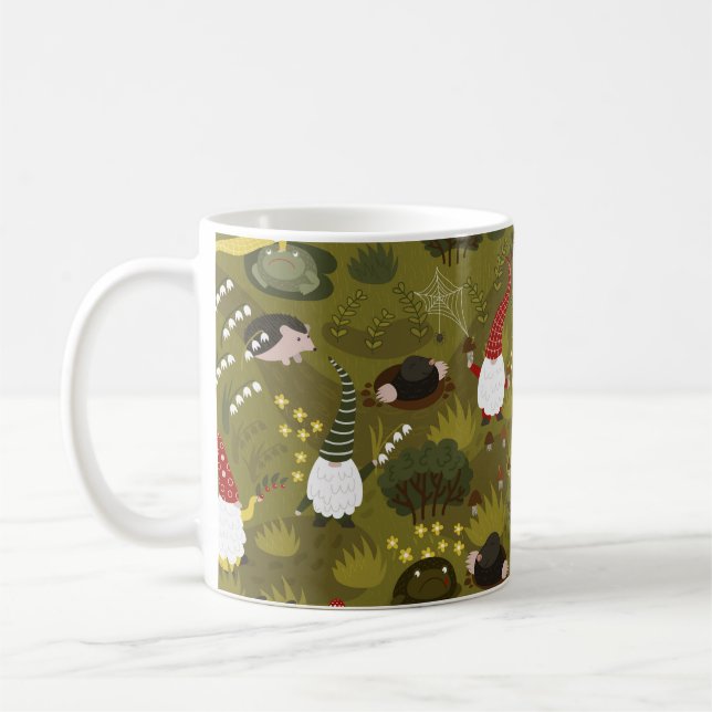 Garden Gnomes: Humourous Flora Fauna. Coffee Mug (Left)
