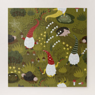 Garden Gnomes: Humourous Flora Fauna. Jigsaw Puzzle