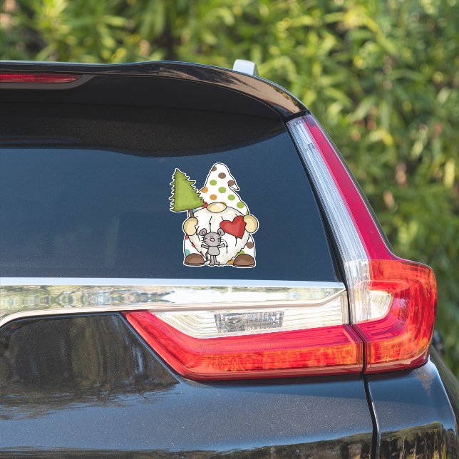 Garden Gnomes with Mouse Buddy Funny Car (Car Side)