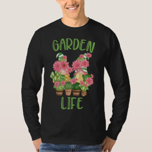 Garden Gnomes with Potted Plants Fun Gardening Hum T-Shirt