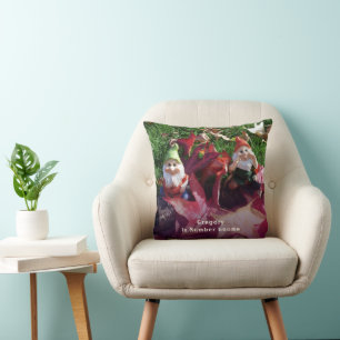 Garden Gnomes You Are Number Gnome Add Name Fall Cushion