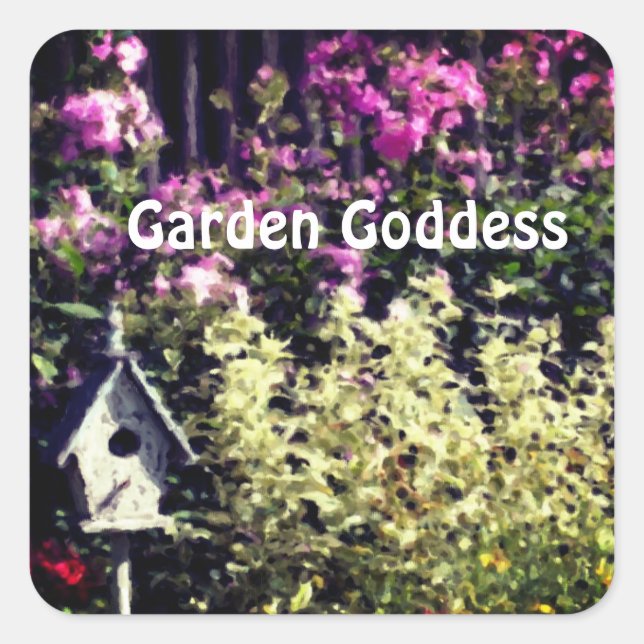 Garden Goddess Flower Garden Cute  Square Sticker (Front)